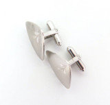 Stylish Vintage Triangular Sterling Silver Cufflinks Brushed Satin Finish 5.6g