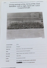 Rare 1918 WW1 AIF Large Photograph. 50th Battalion Officers + Information.