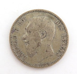 1866 Belgium 1 Franc Circulated Coin. .835 Silver. Good Specs 23mm 4.8g