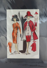 1963 Hand Coloured & Signed Fashion Lithograph ex “Collection D’Avant Saison” #2