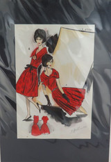 1963 Hand Coloured & Signed Fashion Lithograph ex “Collection D’Avant Saison” #6