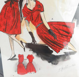 1963 Hand Coloured & Signed Fashion Lithograph ex “Collection D’Avant Saison” #6