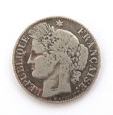 1881 French 50 Centimes Circulated Coin .835 Silver Specs 17.8mm 2.4g