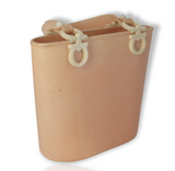 Vintage Salvatore Ferragamo plastic polyurethane bucket bag in pastel orange