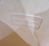 Vintage Salvatore Ferragamo plastic polyurethane bucket bag in pastel orange