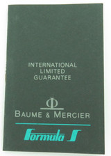 Baume & Mercier Chrono Formula Watch Outer Case + Booklets + Unsigned Guarantee