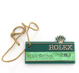 1978 Rolex Oyster 28J Watch Green Swing Tag.