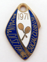 Scarce 1971 Balmain & District Tennis Social Club Ltd Members Badge.