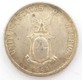 1944 Philippines 50 Centavos Circulated Coin. .750 Silver. Specs 27.1mm 10g