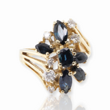 Australian Sapphire & Diamond Set Ladies 14ct Gold Ring Size Q1/2 Val $4200