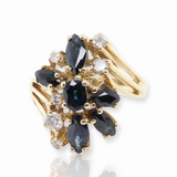 Australian Sapphire & Diamond Set Ladies 14ct Gold Ring Size Q1/2 Val $4200