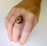 Vintage Natural Ruby & .72ct Diamond Set 18ct Gold Ring Size O1/2 Val $7520