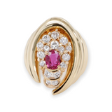 Vintage Natural Ruby & .72ct Diamond Set 18ct Gold Ring Size O1/2 Val $7520