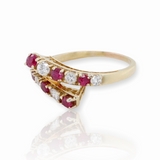 Vintage Ruby & Diamond Set Ladies 14ct Gold Ring Size P Val $2775