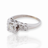 Vintage 0.30ct Diamond Set Ladies 14ct White Gold Ring Size K1/2 Val $3150