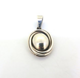 Stylish Sterling Silver Oval Shaped Pendant with Wire Wrapped Detail 8.3g