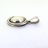 Stylish Sterling Silver Oval Shaped Pendant with Wire Wrapped Detail 8.3g