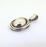 Stylish Sterling Silver Oval Shaped Pendant with Wire Wrapped Detail 8.3g