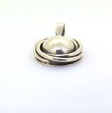 Stylish Sterling Silver Oval Shaped Pendant with Wire Wrapped Detail 8.3g