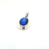 Stunning Modernistic Style Sterling Silver & Blue Cats Eye Stylish Pendant 18.2g
