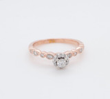 Vintage Diamond Halo Set Ladies 10ct Rose Gold Ring Size N Val $2900