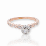 Vintage Diamond Halo Set Ladies 10ct Rose Gold Ring Size N Val $2900