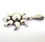Funky Mexican Sterling Silver Large Stylised Sunburst Pendant 18.1g
