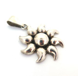 Funky Mexican Sterling Silver Large Stylised Sunburst Pendant 18.1g