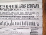 Vintage Pistol & Rifle Cartridge Poster. Winchester Repeating Arms Company, USA