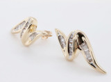A Vintage Pair of 14ct Gold 0.64ct Diamond Channel Set Stud Earrings Val $3690
