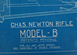 Rare 100% Genuine USA 1920s Original Patent Blueprint. Chas. Newton Rifle #3