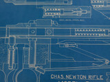 Rare 100% Genuine USA 1920s Original Patent Blueprint. Chas. Newton Rifle #3