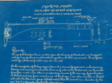 Rare 100% Genuine USA 1880 Blueprint for Frankford Solid Head Cartridge.