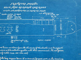 Rare 100% Genuine USA 1880 Blueprint for Frankford Solid Head Cartridge.