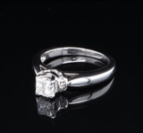 Vintage 0.47ct Princess Diamond 14ct White Gold Ring Size N 1/2 Val $4380