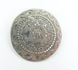 Quality Aztec Mayan Calendar Sterling Silver Brooch / Pendant 23.6g