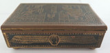 WW2 Egyptian Souvenir Metal & Wood Decorative Cigarette Box.