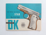Vintage Gun Operating Instructions - Starfire Star Pistol Model DK .880 Auto