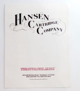 Hansen Cartridge Company Handgun, Rifle & Training Blank Ammo order catalogue.