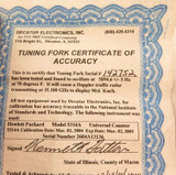 2004 Decatur Radar Tuning Fork 90.6 KPH + Calibration COA + Pouch.