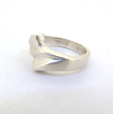 Sculptural Sterling Silver Satin Finish Mexican Ring 6g Size N1/2