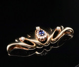 Vintage Sapphire & Diamond Slider 14ct Yellow Gold Butterfly Pendant Val $5220