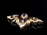 Vintage Sapphire & Diamond Slider 14ct Yellow Gold Butterfly Pendant Val $5220