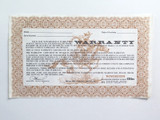 Vintage Winchester Unused Warranty Certificate. World-wide Version #2