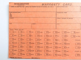 Vintage 1950s Winchester Unused Orange Firearm Warranty Certificate Card.