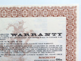 Vintage Winchester Unused Warranty Certificate. US & Canada Version #5