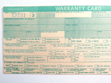 Vintage 1960s Winchester Unused Firearm Warranty Certificate Card. No. 12101