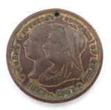 1897 Brisbane Australiana. Queen Victoria 60 Year Reign Metal Medallion.