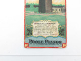 c1900 Rare Poole Piano Co, Boston USA Promotional Page Marker.