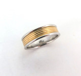 Vintage Tiffany & Co Platinum & 18ct Yellow Gold Wedding Style Band 9.7g Sz T